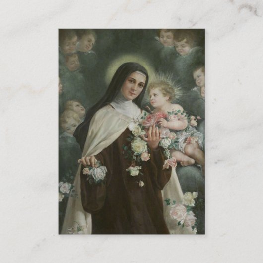 St. Therese Jesus Crucifix Novena Angels Rozen Visitekaartje (Voorkant)