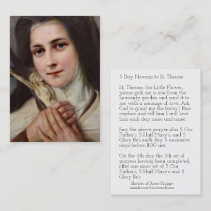 St. Therese Jesus Crucifix Novena Heilige Kaart Visitekaartje