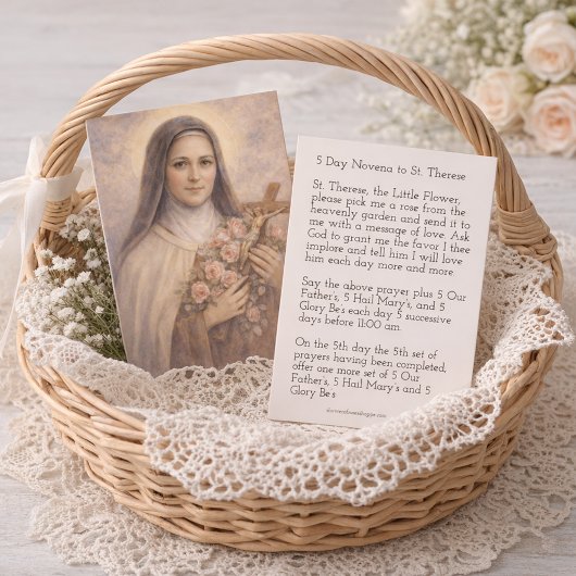 St. Therese Jesus Crucifix Novena Holy Card Visitekaartje