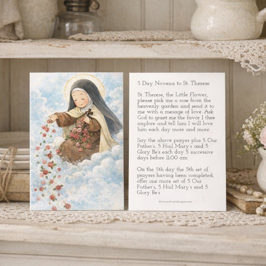 St. Therese Jesus Crucifix Novena Holy Card Visitekaartje
