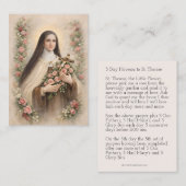 St. Therese Jesus Crucifix Novena Holy Card Visitekaartje (Voorkant / Achterkant)