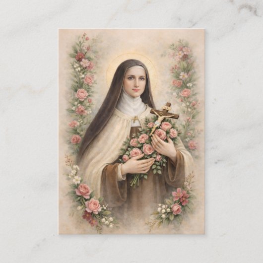St. Therese Jesus Crucifix Novena Holy Card Visitekaartje (Voorkant)