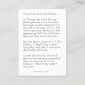 St. Therese Jesus Crucifix Novena Holy Card Visitekaartje (Achterkant)