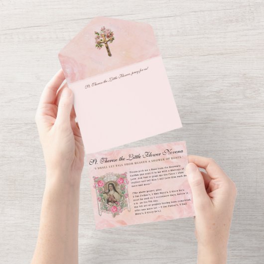  St. Therese Jesus Godsdienst alle All In One Uitnodiging (Afscheurbaar)