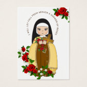 St. Therese Jesus Spiritual Bouquet Prayer Roses Visitekaartje (Voorkant)