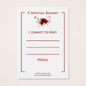 St. Therese Jesus Spiritual Bouquet Prayer Roses Visitekaartje (Achterkant)