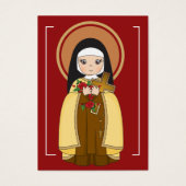 St. Therese Jesus Spiritual Bouquet Prayer Roses Visitekaartje (Voorkant)