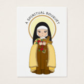 St. Therese Jesus Spiritueel Bouquet Prayer Kaart (Voorkant)