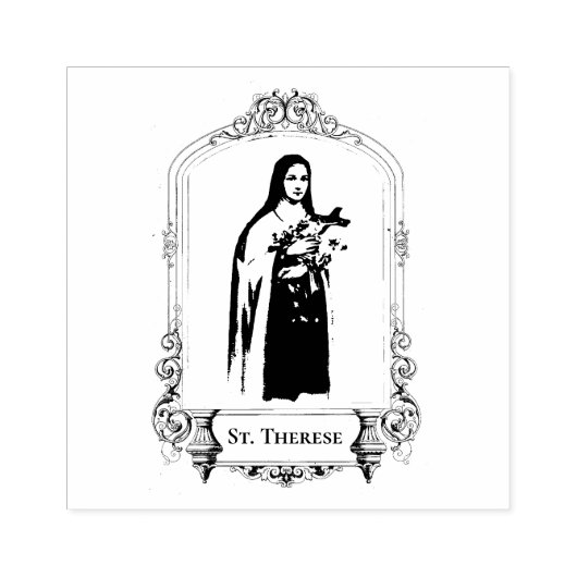 St. Therese Karmeliet Sint Religieus Katholiek Nun Rubberstempel (Afrduk)