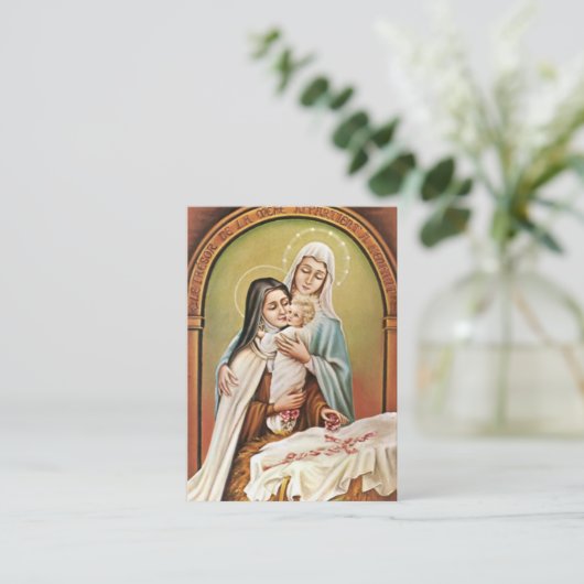 St. Therese Katholieke Kerst Heilige Kaart Prayer Visitekaartje (Staand voorkant)