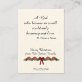 St. Therese Katholieke Kerst Heilige Kaart Prayer Visitekaartje (Achterkant)