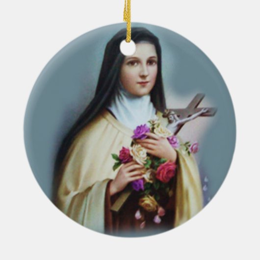 St. Therese kerstversiering Keramisch Ornament (Achterkant)