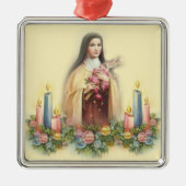 St. Therese kerstversiering Metalen Ornament (Voorkant)