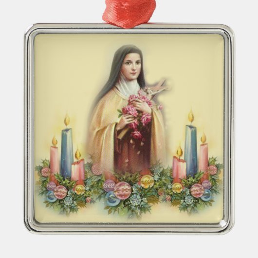 St. Therese kerstversiering Metalen Ornament (Voorkant)