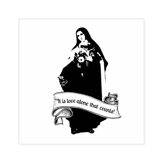 St. Therese kleine bloem religieuze non citaat Rubberstempel (Afrduk)