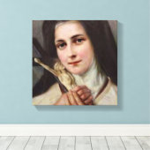  St.Therese Kleine Bloemkruisbeeld Canvas Afdruk (Insitu (Houten vloer))