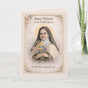 St Thérèse Kleine Weg Bloemen Gebed Voor Elke Gele Kaart
