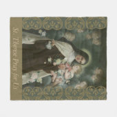 St. Therese Little Flower Angels Cherubs Rozen Fleece Deken (Voorkant (Horizontaal))