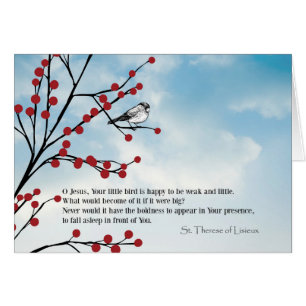 St. Therese Little Flower bird berries branch