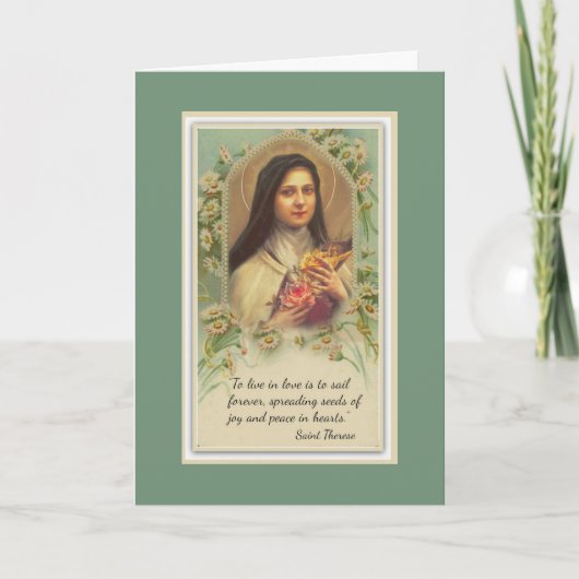 St. Therese Little Flower Carmelite Quote Kaart (Voorkant)