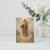 St. Therese Little Flower Novena Holy Card Visitekaartje (Staand voorkant)