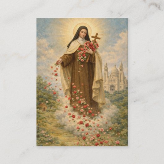 St. Therese Little Flower Novena Holy Card Visitekaartje (Voorkant)