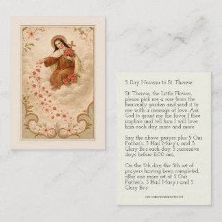 St. Therese Little Flower  Novena Holy Card Visitekaartje