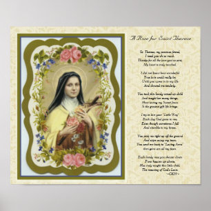  St. Therese Little Flower Poem Poster