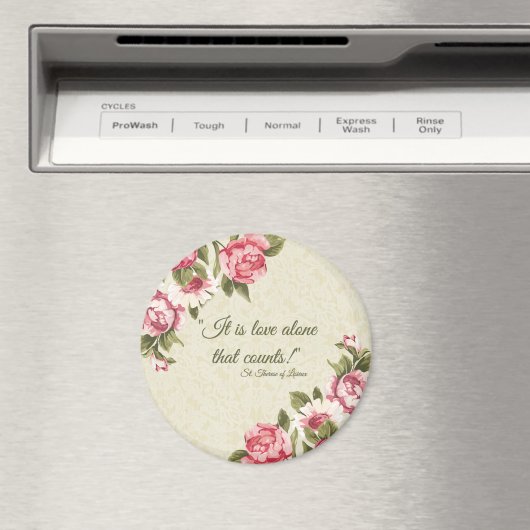 St. Therese "Love Alone that Counts" met Roze Ros Magneet (Insitu (Vaatwasser))