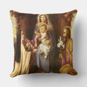 St. Therese, Maagd Mary, St. Joseph, Baby Jesus, Kussen (Achterkant)