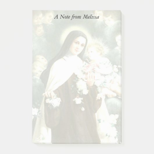 St. Therese met Rozen, Crucifix & Angels Post-it® Notes (Voorkant)