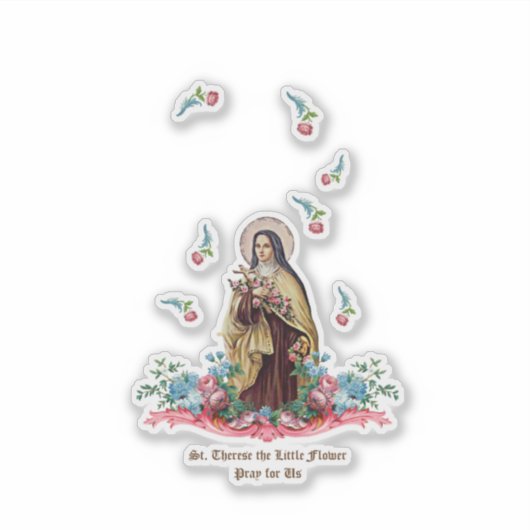 St. Therese met Rozen Sticker (Voorkant)