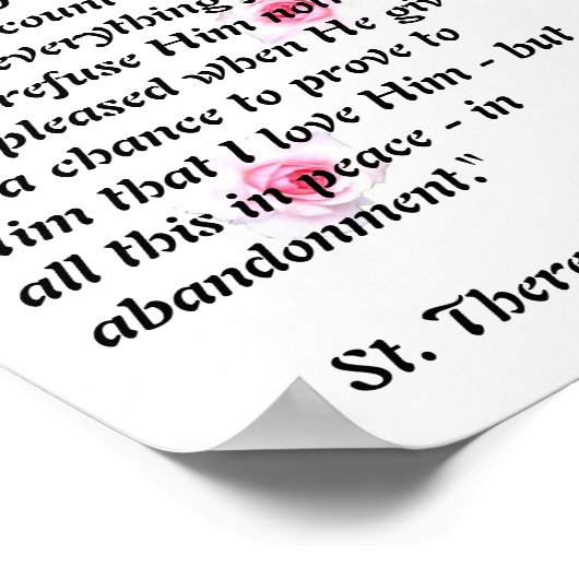 St. Therese "Mijn regisseur Jezus..." poster (Hoek)