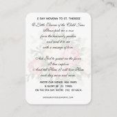 St. Therese of Child Jesus Prayer Novena katholiek Plaatskaartje (Achterkant)