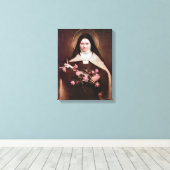 St Therese of Lisieux Devotional Afbeelding. Canvas Afdruk (Insitu (Houten vloer))