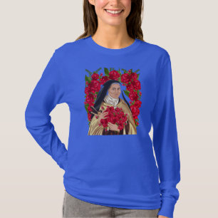 St. Therese of Lisieux Flower Roos Christelijk T-shirt