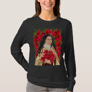 St Therese of Lisieux Flower Roos Christelijke kat T-shirt