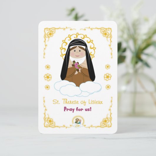 St. Therese of Lisieux Heilige Kaart (Staand voorkant)