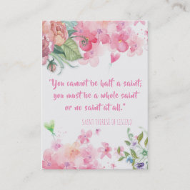 St. Therese of Lisieux Quote Rozen Heilige Kaart Visitekaartje