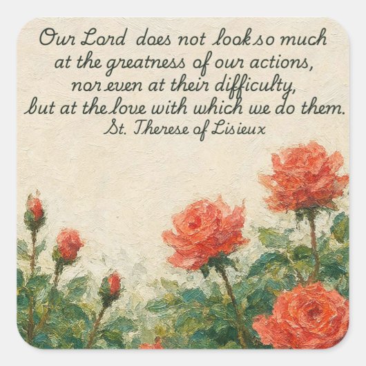 St. Therese of Lisieux Quote Sticker  (Voorkant)