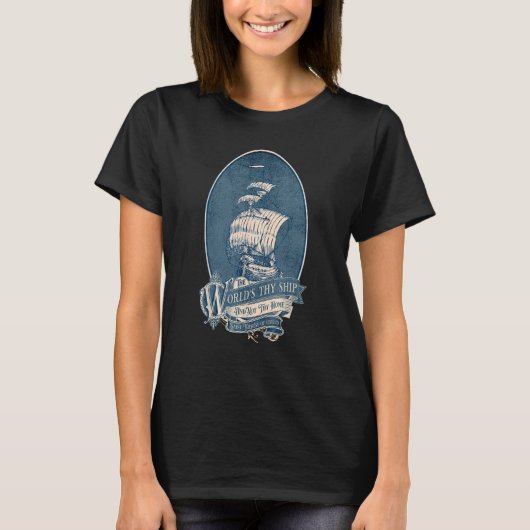 St Therese of Lisieux Quote World is Thy Ship Cath T-shirt (Voorkant)