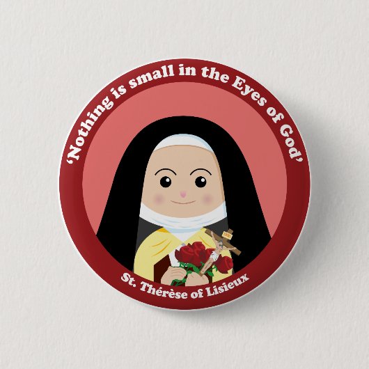 St. Thérèse of Lisieux Ronde Button 5,7 Cm (Voorkant)