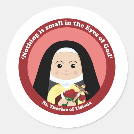 St. Thérèse of Lisieux Ronde Sticker (Voorkant)