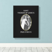 St. Therese of Lisieux T-Shirt Saint Little Flower Canvas Afdruk (Insitu (Houten vloer))