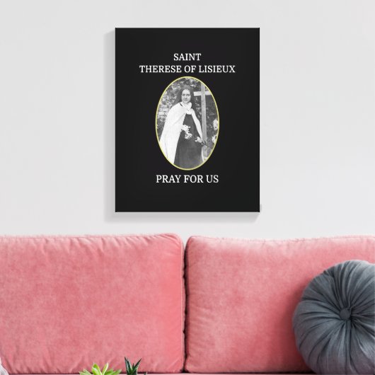 St. Therese of Lisieux T-Shirt Saint Little Flower Canvas Afdruk (Insitu (Woonkamer))