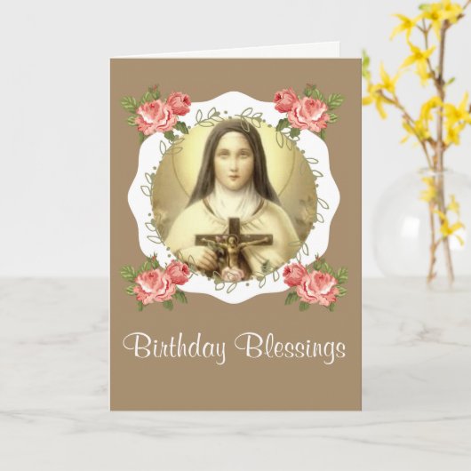 St. Therese of the Child Jesus Little Flower Kaart (Gele Bloem)