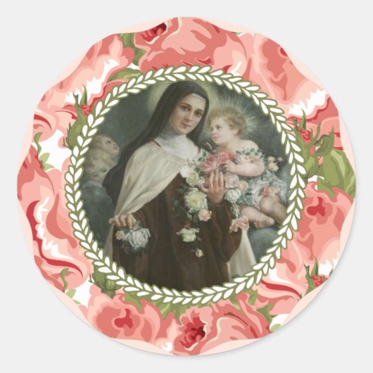 St. Therese of the Child Jesus Little Flower Ronde Sticker (Voorkant)