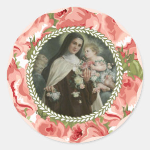 St. Therese of the Child Jesus Little Flower Ronde Sticker