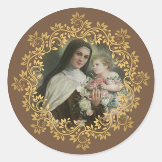 St. Therese of the Child Jesus Little Flower Ronde Sticker (Voorkant)