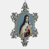 St. Therese of the Child Jesus Little Flower Tin Sneeuwvlok Ornament (Links)
